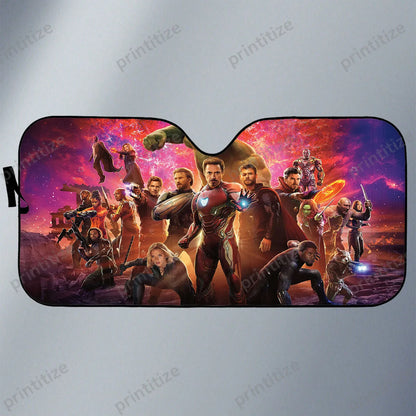 MV Car Sun Shade Avengers Infinity War Team Graphic Winshield Sun Shade Colorful