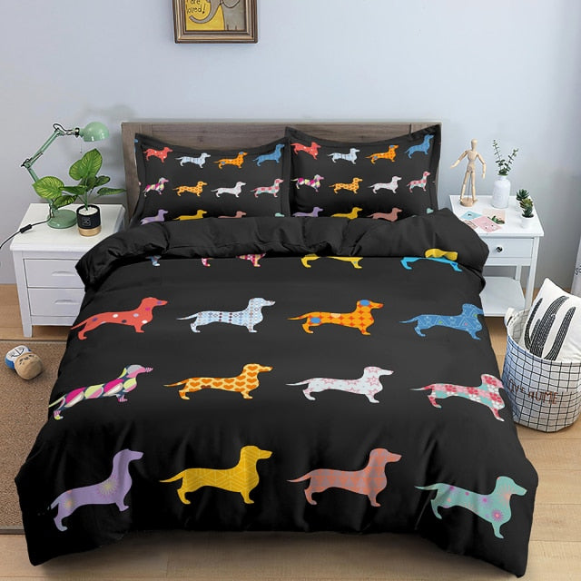 Black Dachshund Bedding Set
