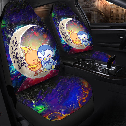 Torchic Piplup Love You To The Moon Galaxy Car Seat Covers