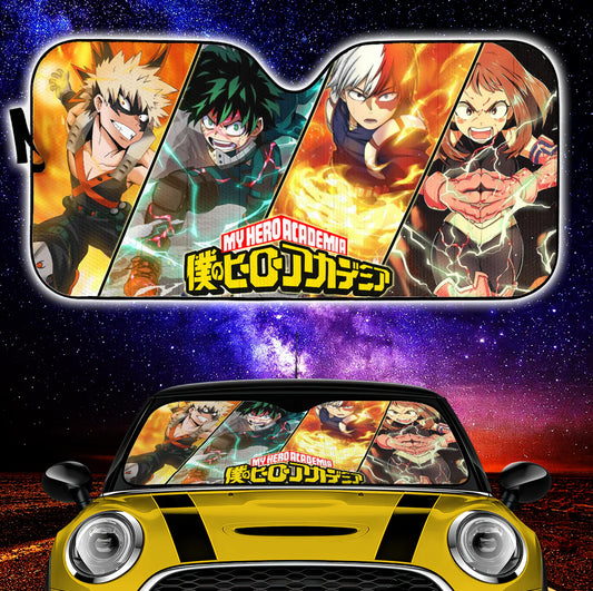 My Hero Academia Car Sun Shade My Hero Academia Cool Heroes Winshield Sun Shade Colorful