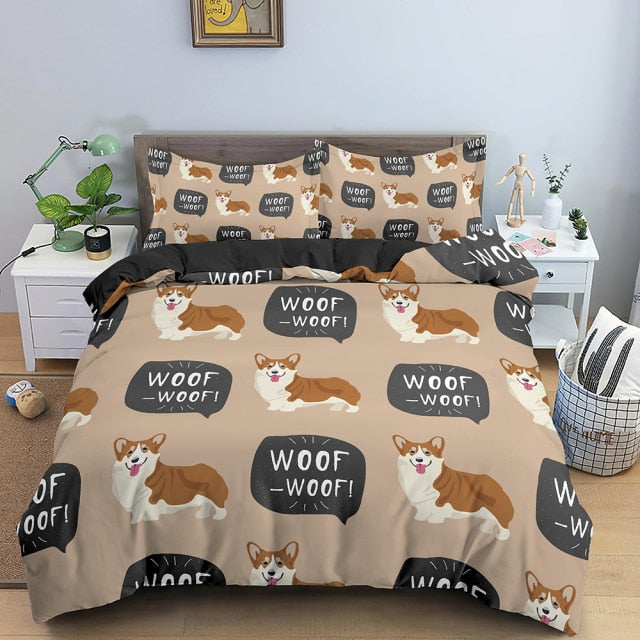 Cute Corgi Bedding Set