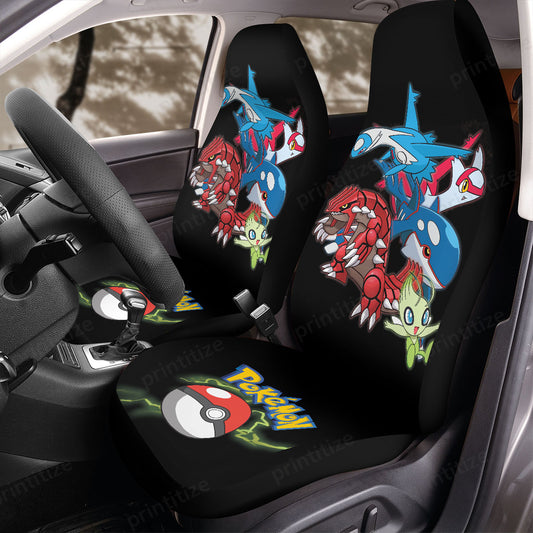 PKM Car Seat Covers Legendary Latios Latias Kyogre Seat Covers Black