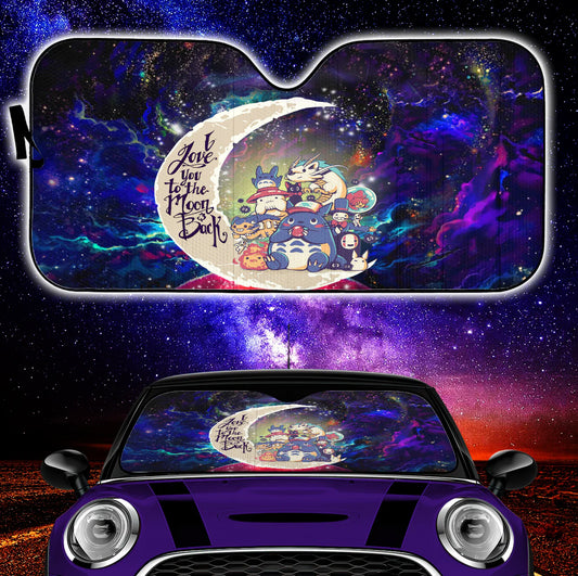 SGhibli Car Sun Shade Ghibli Characters Love You To The Moon Winshield Sun Shade Blue