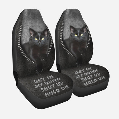 Black Cat Get In Sit Down Shut Up Hold On Car Seat Covers