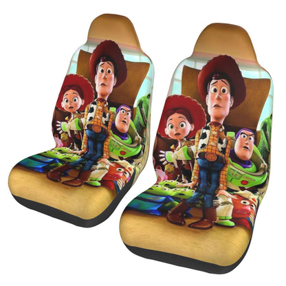 Toy Story Car Seat Covers DN Woody Buzz Lightyear Jessie Graphic Seat Covers Brown