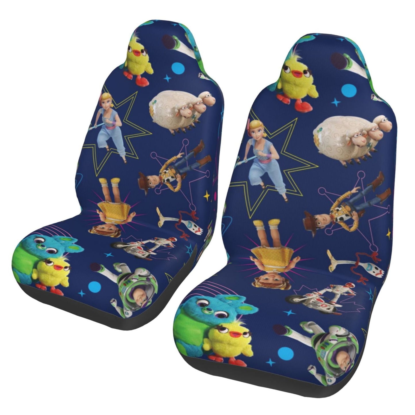 Toy Story Car Seat Covers DN Po Peep Woody Sheep Chicken Pattern Seat Covers Blue