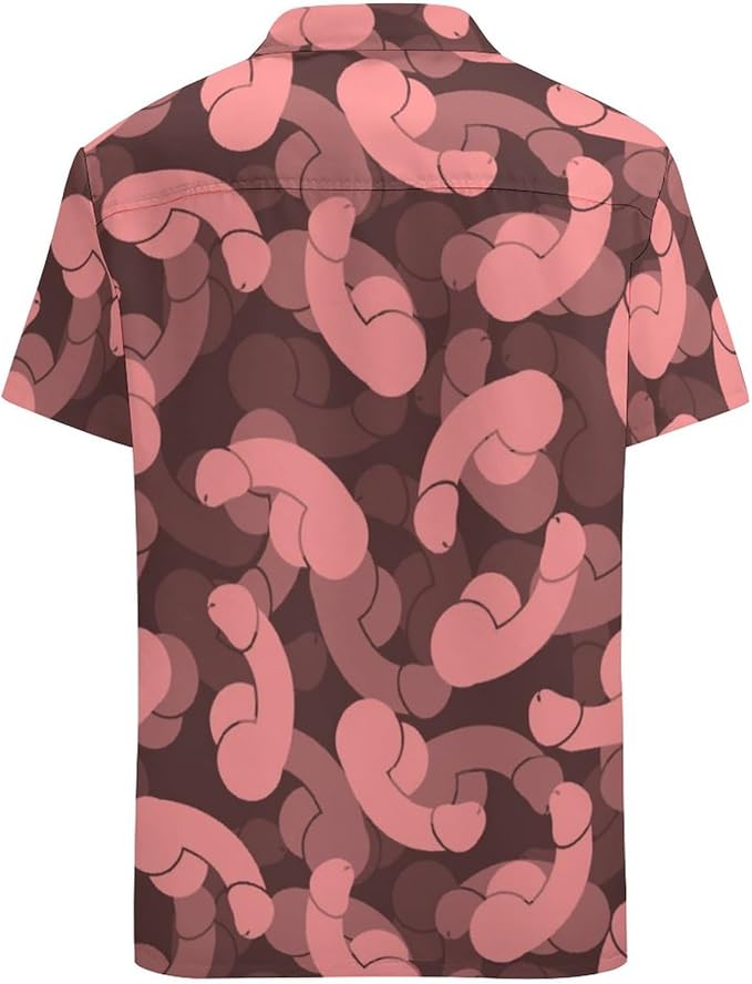 Funny Hawaii Shirt Funny Pnis Male Pattern Hawaiian Shirt Pink Unisex