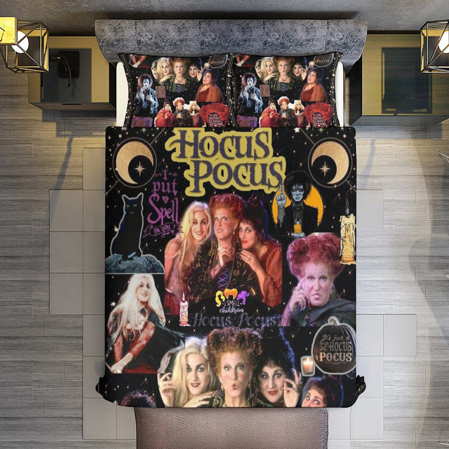 Hocus Pocus Bedding Set Sanderson Sisters I Put A Smell On You Duvet Covers Black Unique Gift