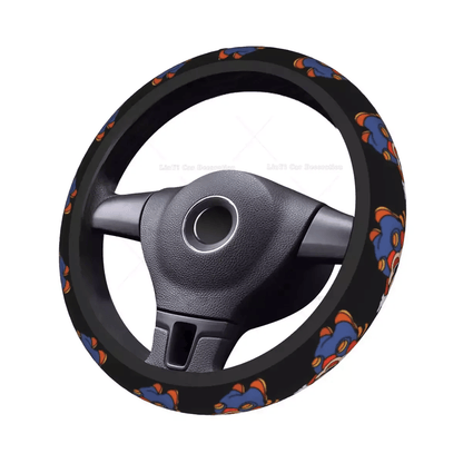 Mario Steering Wheel Cover Raccoon Mario Flying Pattern Driving Wheel Cover Black Red