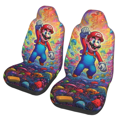 Mario Car Seat Covers Mario Mushroom Illusion Pattern Seat Covers Colorful