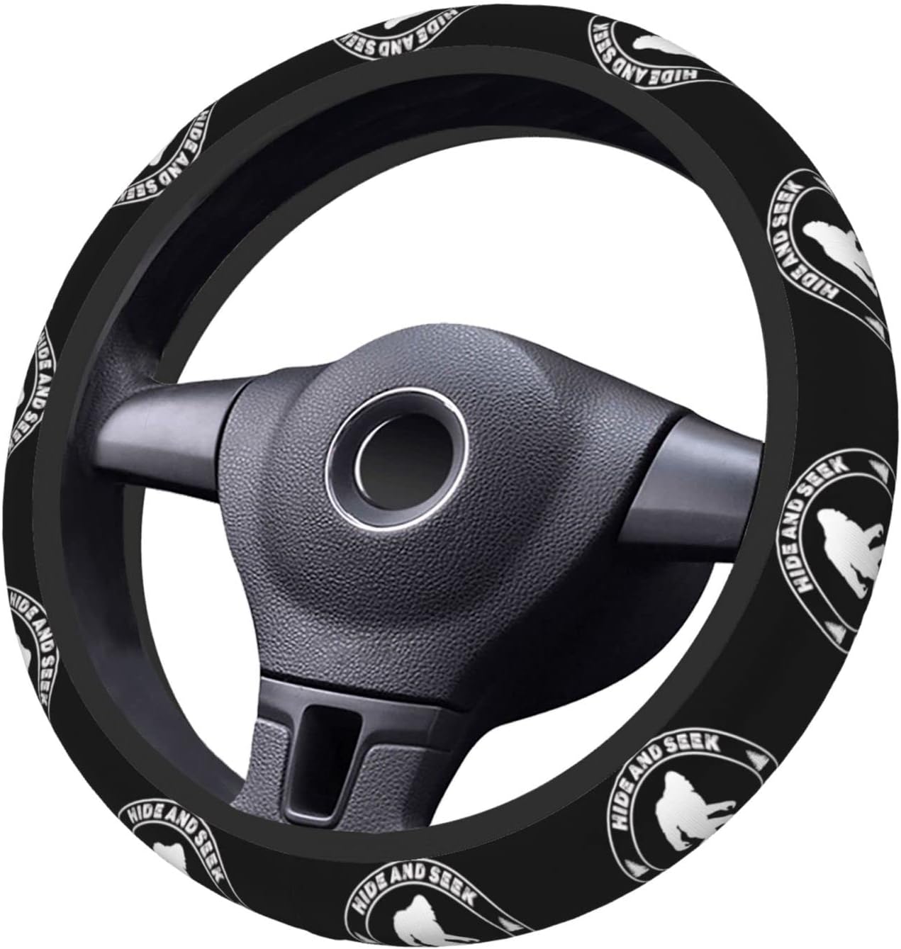 Bigfoot Steering Wheel Cover Bigfoot Hide And Seek World Champion Driving Wheel Cover Black White