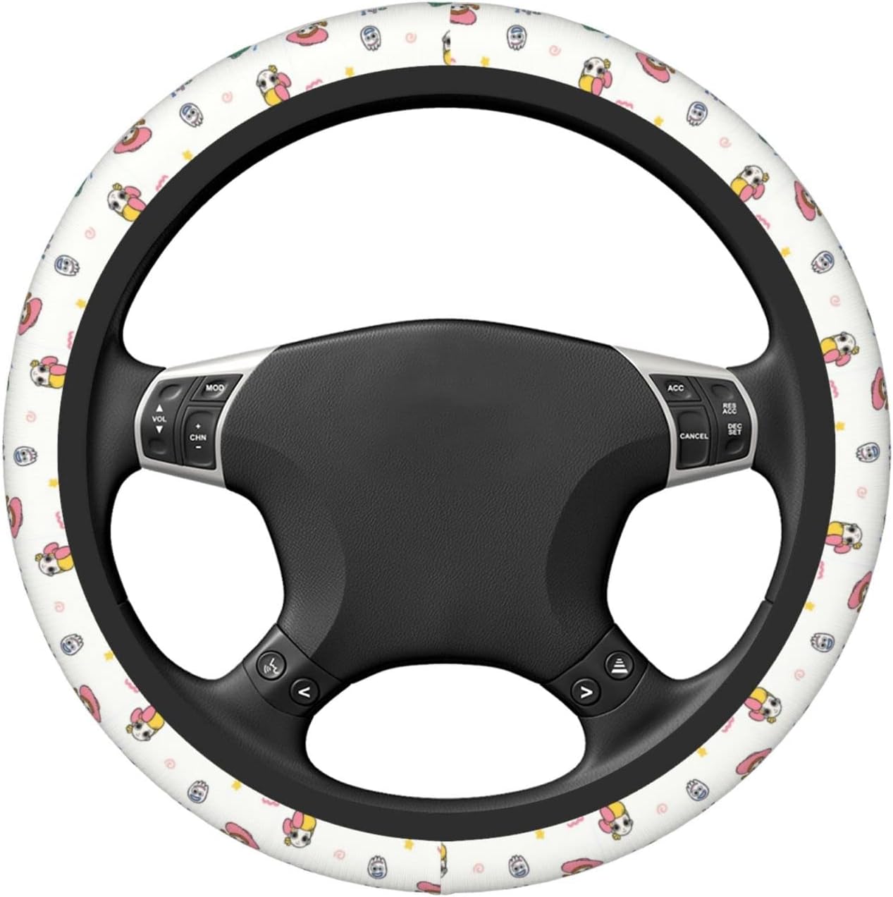 Toy Story Steering Wheel Cover Toy Story Characters Head Chibi Style Driving Wheel Cover White