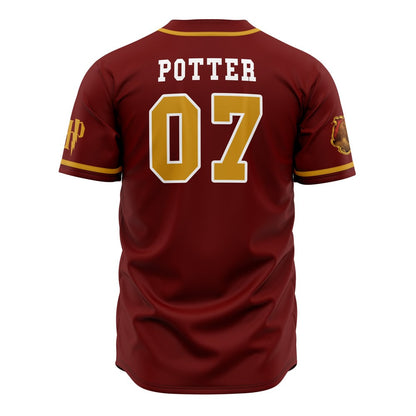 HP Jersey HP Gryffindor House Crest Potter Red Jersey Shirt HP Baseball Jersey Gryffindor Baseball Jersey