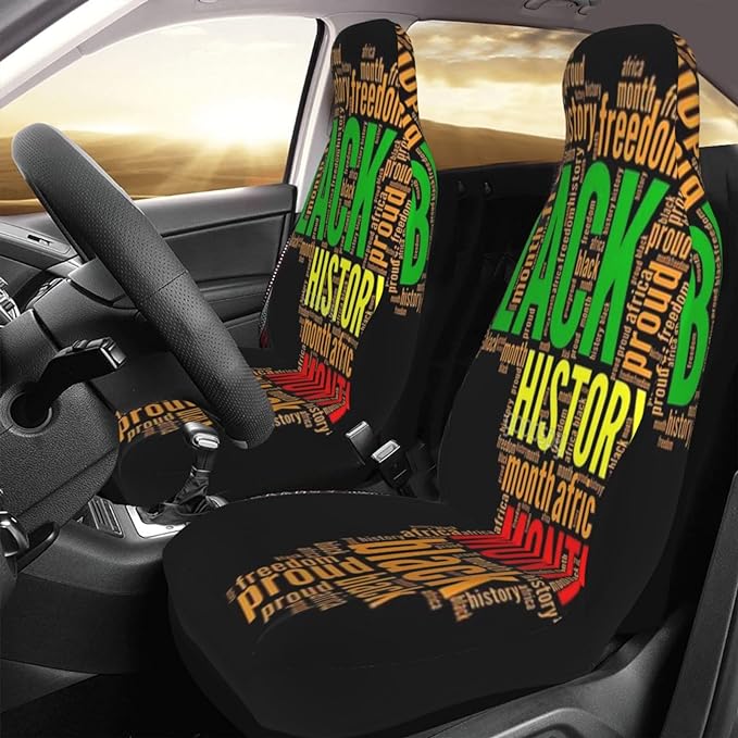 Juneteenth Car Seat Covers Black History Month Quotes Pattern Seat Covers Colorful