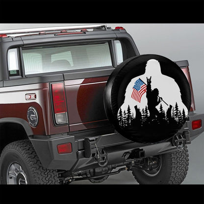 Bigfoot Spare Tire Cover Bigfoot American Flag Moonlight Tire Covers Black White