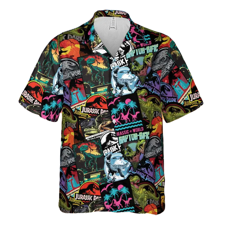 Jurassic Park Hawaii Shirt Jurassic Park Stickers Pattern Hawaiian Shirt Colorful Unisex