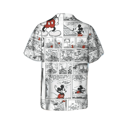 MM Hawaii Shirt DN Retro Comic MM Pattern Hawaiian Shirt White Unisex