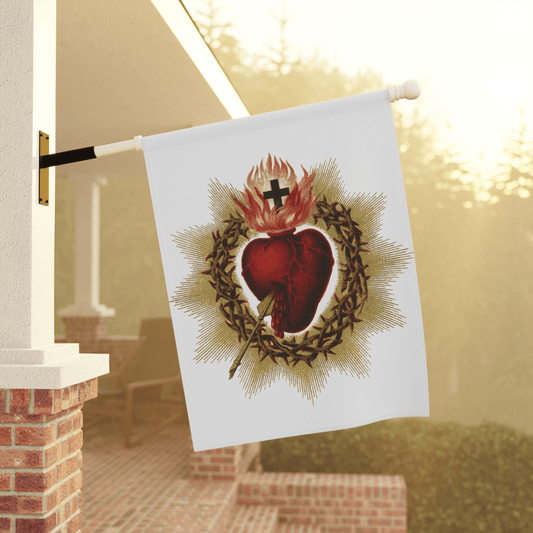 Jesus Flags Sacred Heart Of Jesus Graphic Flag White Red