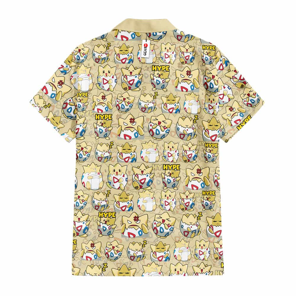 PKM Hawaii Shirt PKM Togepi Egg Expresions Hype Pattern Hawaiian Shirt Yellow Unisex