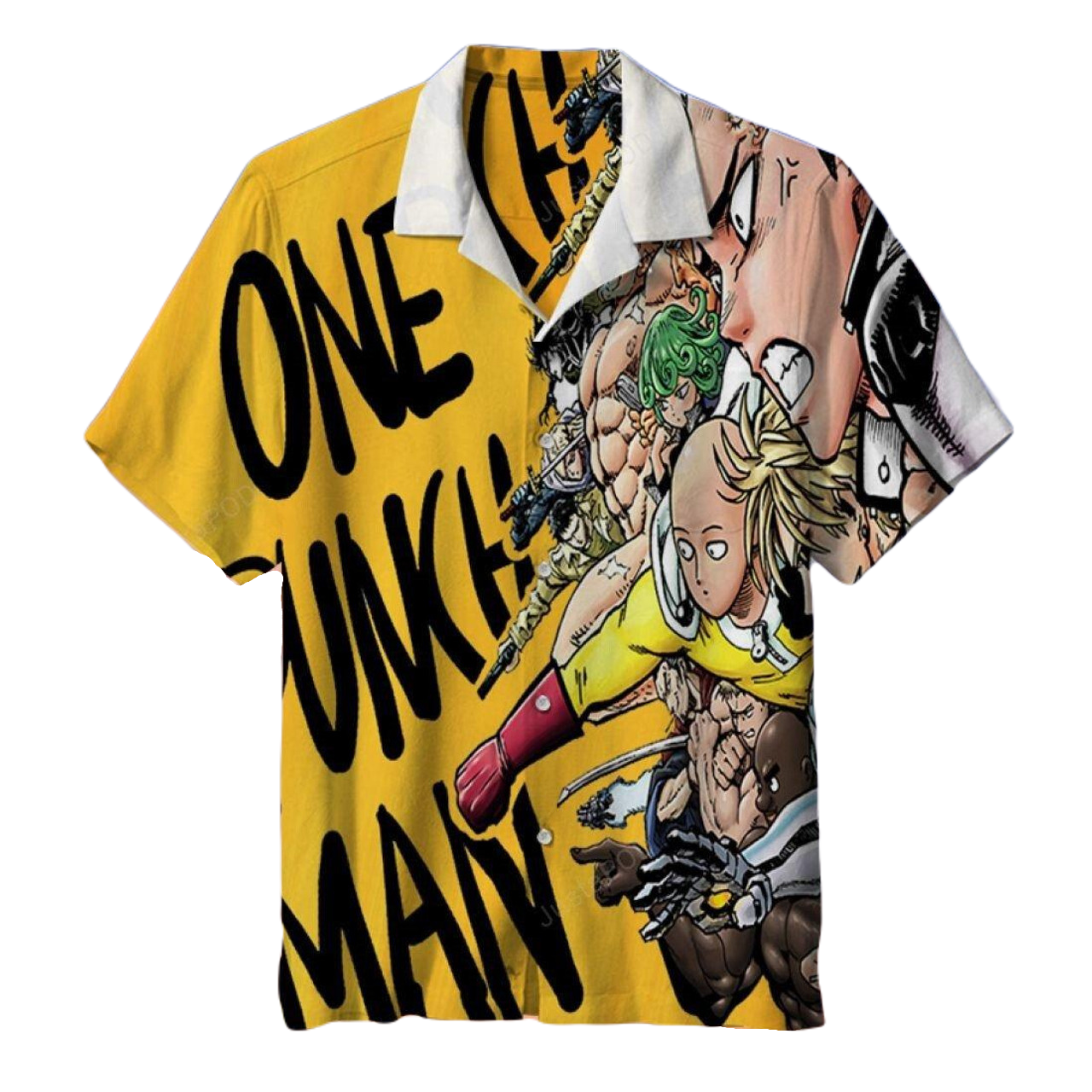 One Punch Man Hawaii Shirt One Punch Man Characters Graphic Hawaiian Shirt Yellow Unisex