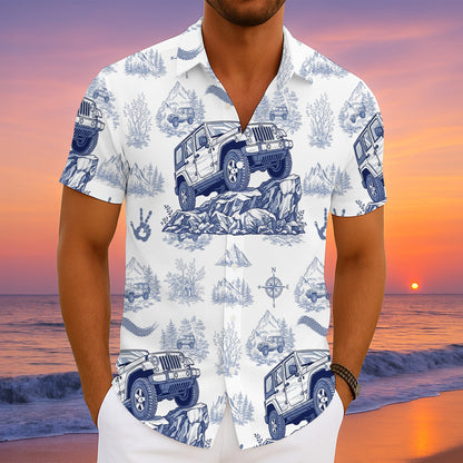 Gifts For Off-road Lovers, Vintage Toile Blue Pattern 02QHTN110625