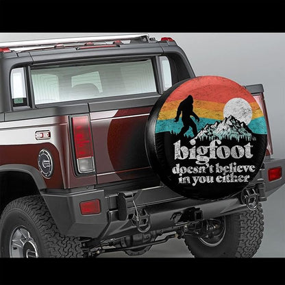 Bigfoot Spare Tire Cover Bigfoot Doesn't Believe In You Either Tire Covers Black