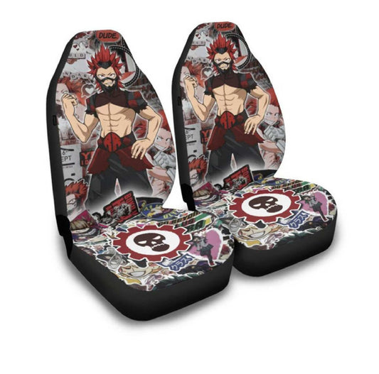 My Hero Academia Car Seat Covers Eijiro Kirishima Manga Aesthetic Seat Covers Red