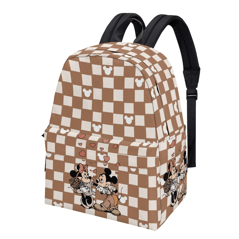 DN Backpack DN Minnie And MM Square Pattern Backpacks White Brown