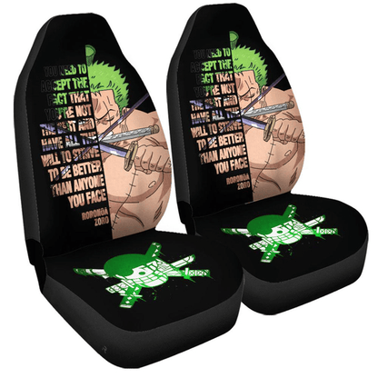 One Piece Car Seat Covers Roronoa Zoro Quote You Have To Accept The Fact Seat Covers Black Green