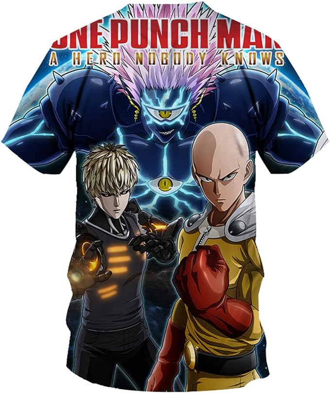 One Punch Man T-shirt One Punch Man A Hero Nobody Knows T-shirt Blue Unisex