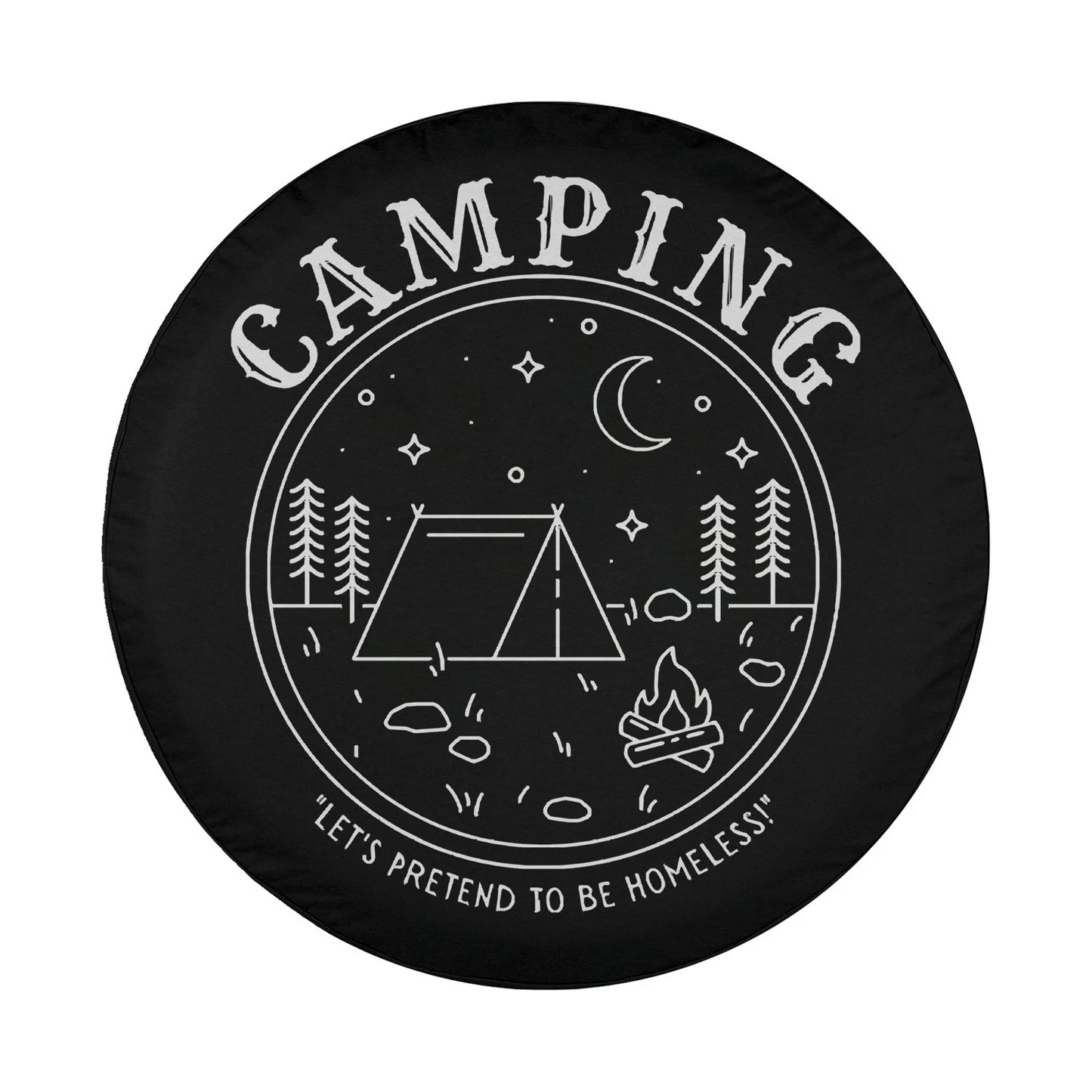 Camping Spare Tire Cover Let's Pretend To Be Homeless Tire Covers Black