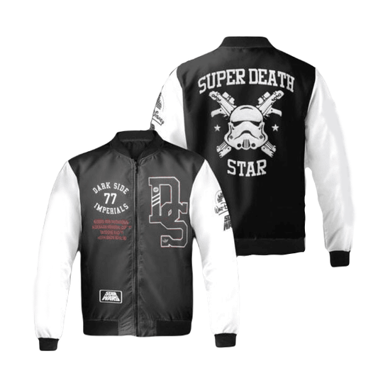 SW Bomber Jacket SW Super Death Star Bomber Black White Unisex