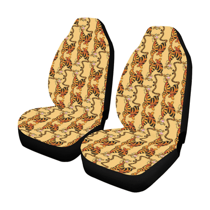 WTP Car Seat Covers DN Cute Tigger Jumping Doodle Pattern Seat Covers Yellow Orange