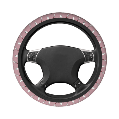 SGhibli Steering Wheel Cover Princess Mononoke Masks Pattern Driving Wheel Cover Pink