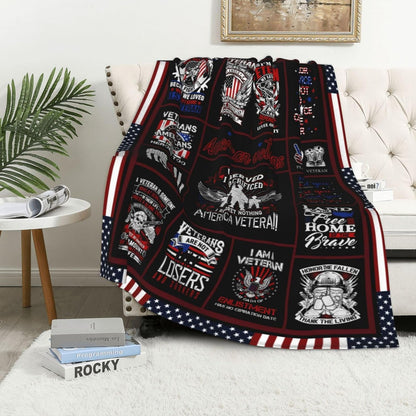 Veteran Blanket Honor The Fallen Thank The Living Blanket Black