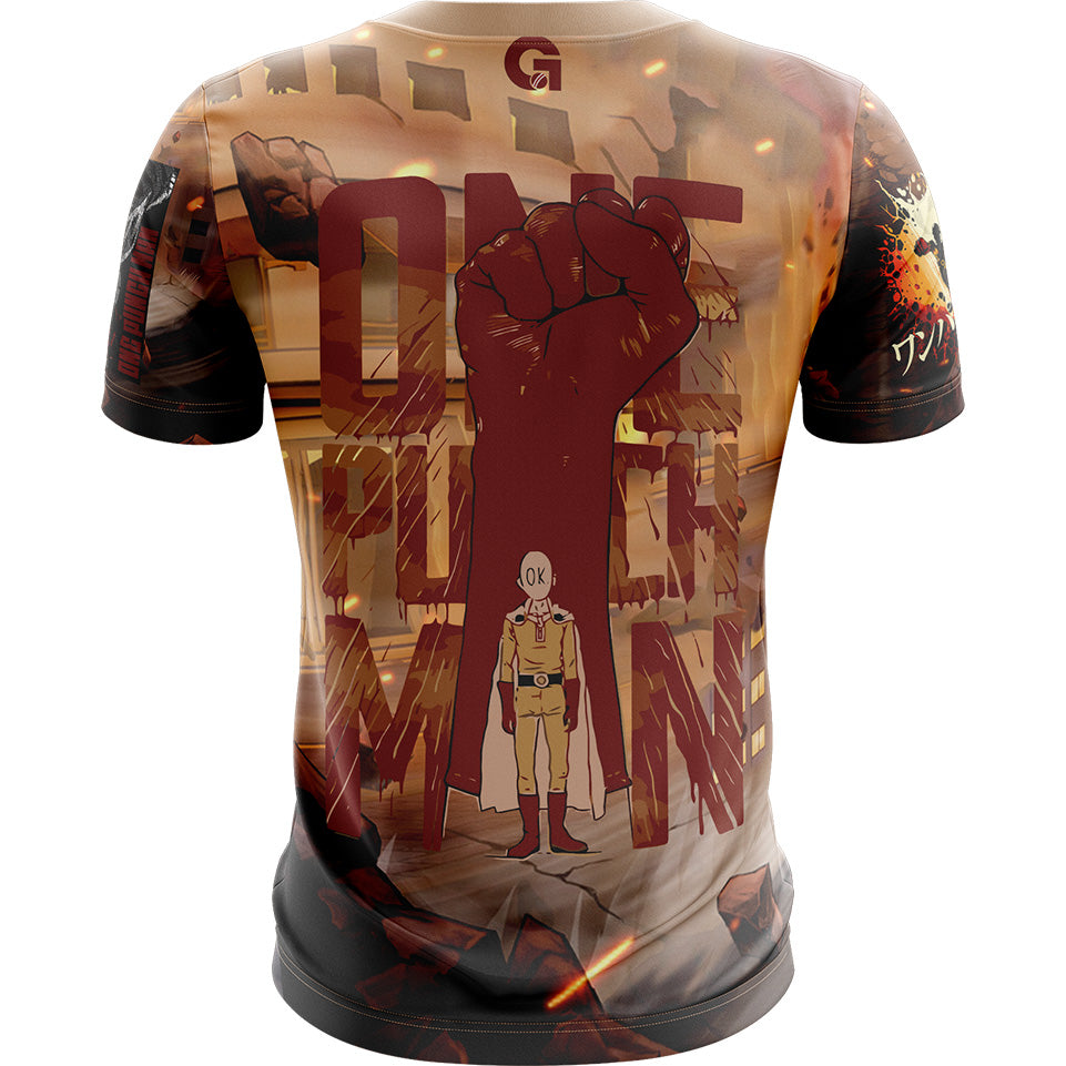 One Punch Man T-shirt Saitama The One Punch Man Hero T-shirt Brown Unisex