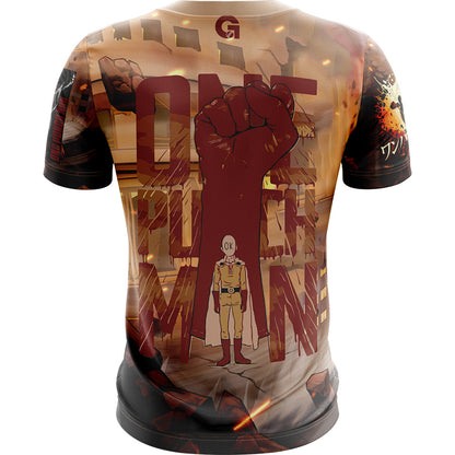 One Punch Man T-shirt Saitama The One Punch Man Hero T-shirt Brown Unisex