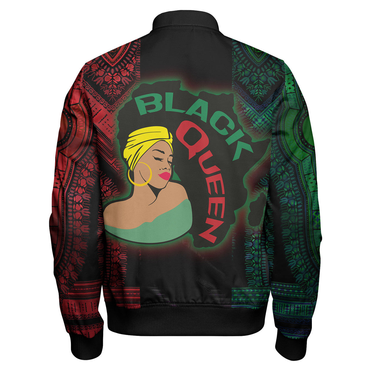 Africa Americans Bomber Jacket Black Queen Graphic African Pattern Bomber Green Red Unisex