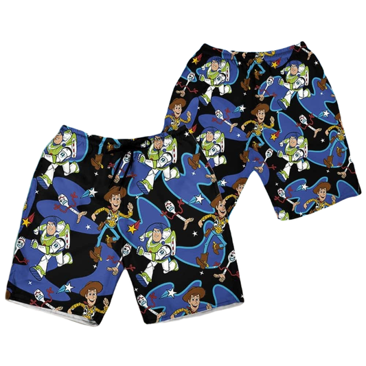 Toy Story Shorts Toy Story Woody Buzz Lightyear Forky Beach Shorts Black Blue