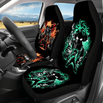 My Hero Academia Car Seat Covers Bakugou Katsuki And Midoriya Izuku Hero Seat Covers Orange Green