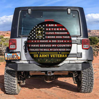 Veteran Spare Tire Cover I Am A Veteran I Love Freedom Tire Covers Black Red