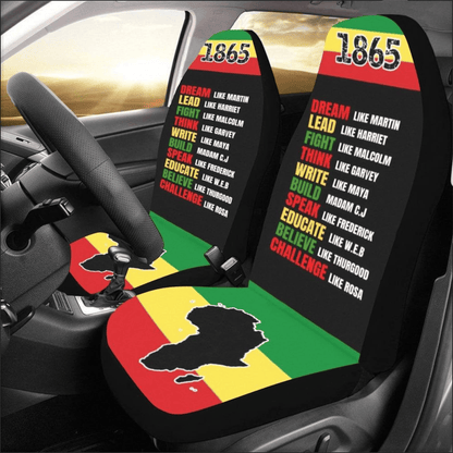 Juneteenth Car Seat Covers Dream Lead Fight Think 1865 Seat Covers Colorful