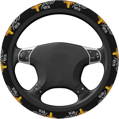 Jesus Steering Wheel Cover All Things Are Possible Matthew 19.26 Driving Wheel Cover Black White