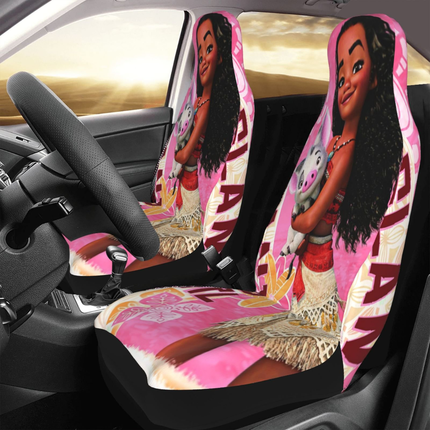 Moana Car Seat Covers DN Moana And Pua Graphic Seat Covers Pink