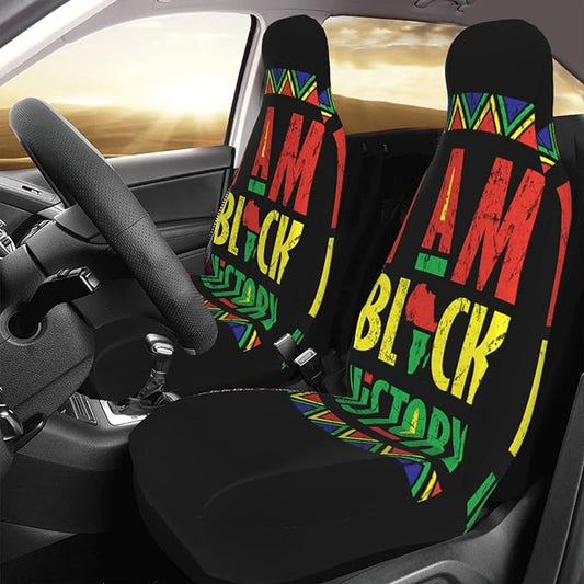 Juneteenth Car Seat Covers Black History Month Tribal Pattern Seat Covers Colorful