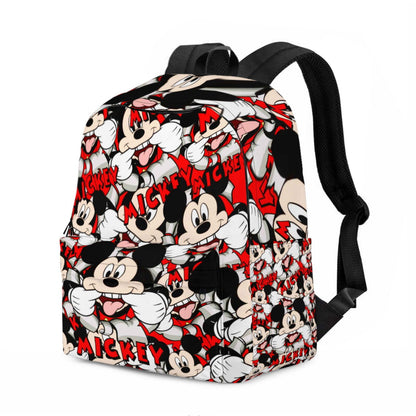 MM Backpack DN Funny Face MM Doodle Pattern Backpacks Black Red