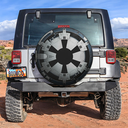 SW Spare Tire Cover SW Mechanical Symbol Tire Covers Gray