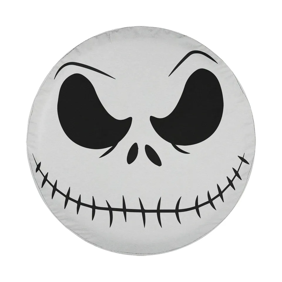 TNBC Spare Tire Cover Jack Skellington Face Detail Pattern Tire Covers White Black