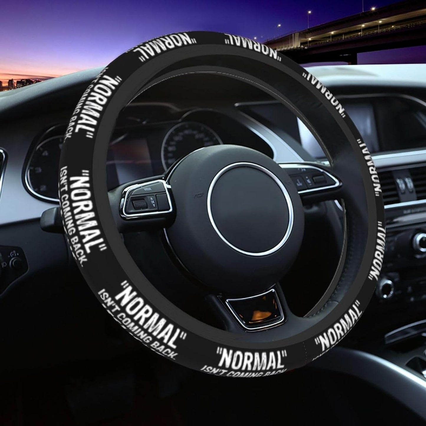 Jesus Steering Wheel Cover Normal Isn't Coming Back But Jesus Is Driving Wheel Cover Black White