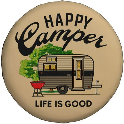 Camping Spare Tire Cover Happy Camper Life Is Good Tire Covers Yellow